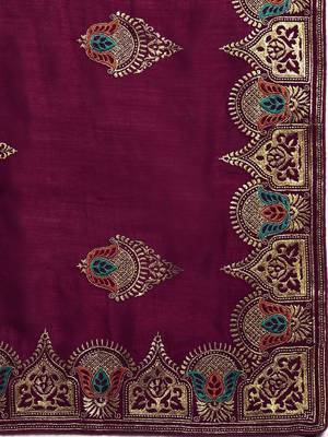 purple purple paisley zari silk blend saree 4