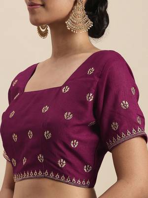 purple purple paisley zari silk blend saree 5