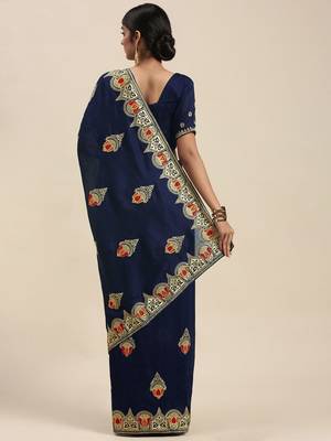 navy_blue navy blue vichitra ethnic motifs embroidered silk blend saree 2