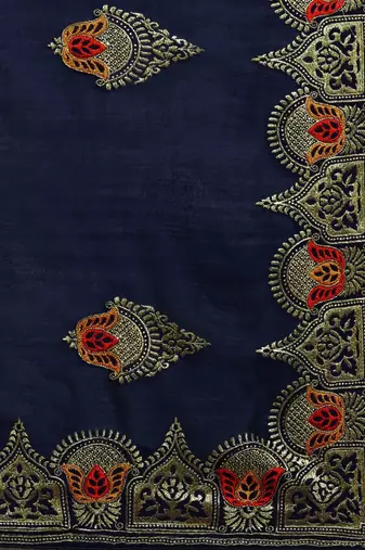 navy_blue navy blue vichitra ethnic motifs embroidered silk blend saree