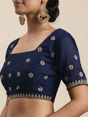 navy_blue navy blue vichitra ethnic motifs embroidered silk blend saree 5