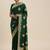 green green ethnic motifs embroidered silk blend saree