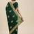 green green ethnic motifs embroidered silk blend saree
