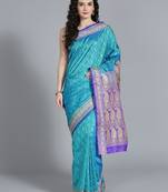 blue blue art silk woven design banarasi saree
