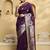 purple ethnic motifs woven design zari banarasi saree