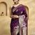 purple ethnic motifs woven design zari banarasi saree