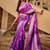 magenta woven design zari satin banarasi saree