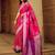 pink ethnic motifs woven design zari satin banarasi saree