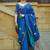 blue paisley blue & gold toned paisley woven design zari satin banarasi saree