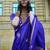 purple purple and gold-toned paisley woven design zari banarasi saree