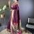 purple woven design zari silk blend paithani saree