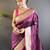 purple woven design zari silk blend paithani saree