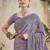 mauve floral poly crepe bagru saree