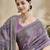 mauve floral poly crepe bagru saree