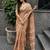 orange ethnic motifs pure cotton saree