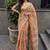 orange ethnic motifs pure cotton saree