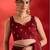 maroon embellished zari heavy work ready to wear saree