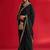 black embroidered satin saree