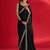 black embroidered satin saree