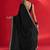 black embroidered satin saree
