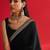 black embroidered satin saree
