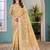 yellow floral zari silk blend tussar saree