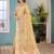 yellow floral zari silk blend tussar saree