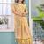 yellow floral zari silk blend tussar saree