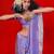purple woven design striped zari banarasi saree