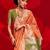 orange woven design zari banarasi saree
