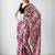 magenta floral silk blend saree