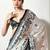 white floral silk blend saree