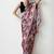 pink floral silk blend saree