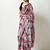pink floral silk blend saree