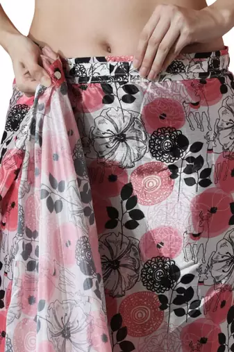 pink floral silk blend saree