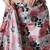 pink floral silk blend saree