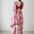 red floral silk blend saree