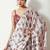 white floral silk blend designer saree