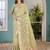 light_lime floral zari silk blend tussar saree