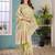 light_lime floral zari silk blend tussar saree