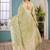 light_lime floral zari silk blend tussar saree