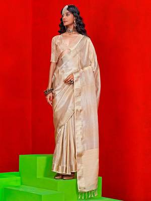beige woven design zari banarasi saree 1