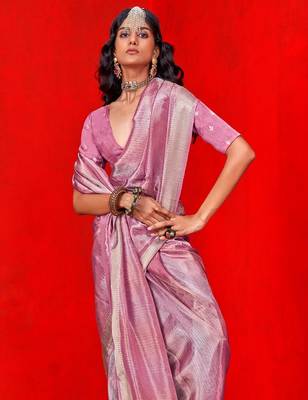 mauve woven design zari banarasi saree 3