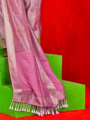 mauve woven design zari banarasi saree 5