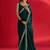 green embroidered satin saree
