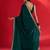 green embroidered satin saree