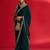 green embroidered satin saree