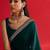 green embroidered satin saree