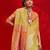 yellow woven design zari banarasi saree