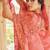 peach ethnic motifs embroidered embellished organza belted saree